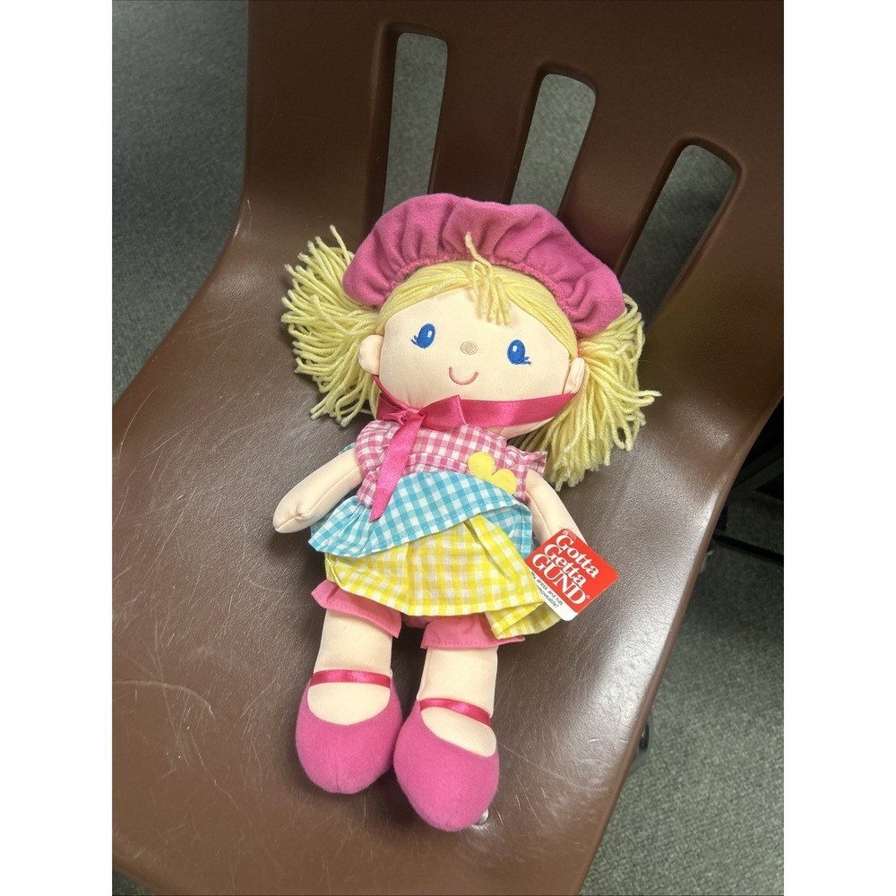 Gund April Springtime Dolly 12 Inch‎ Plush Girl little Removable Easter Bonnet